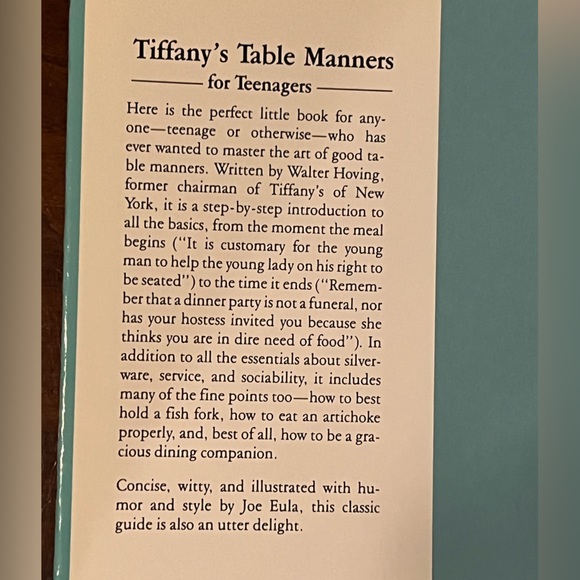 Tiffany’s Table Manners for Teenagers hardcover book - Picture 4 of 5